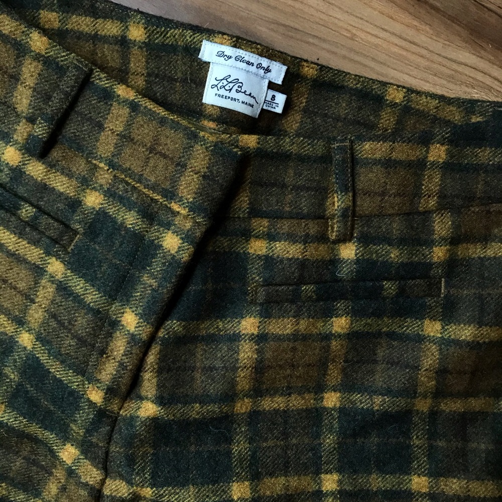 LL Bean plaid wool pants